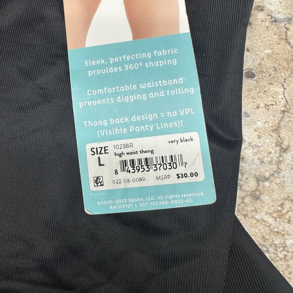 Assets by Spanx Women's High-Waist Shaping Thong Size L Black #10238R NWT - Picture 4 of 7